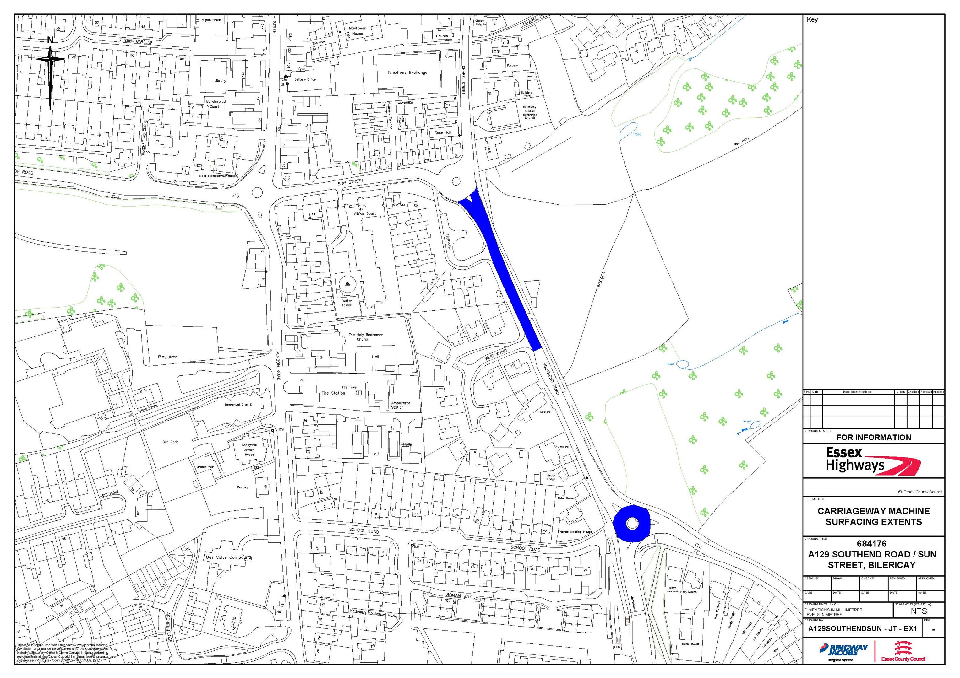 Southend Road Sun Street Billericay road surface improvements Essex